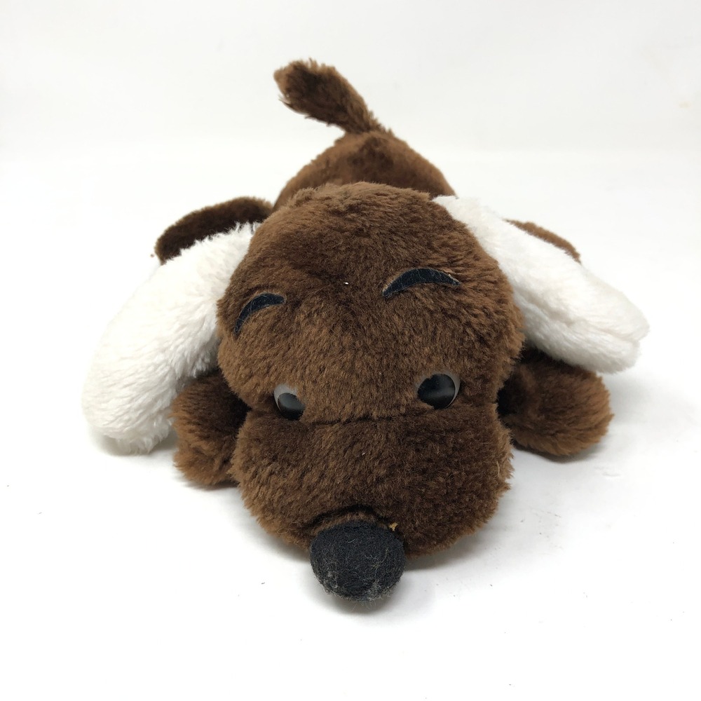 Dakin Drooper Plush Dog Brown White Floppy Ears 10" Beanie Vintage 1973